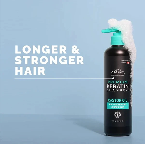 PREMIUM KERATIN SHAMPOO 500ML OIL CASTOR برمييوم كراتين شامبو معه زيت الخروع