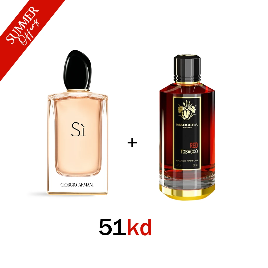 Giorgio Armani Si EDP100ml +Mancera Red Tobacco EDP 100ml جورج ارماني سي + منسيرا رد توباكو