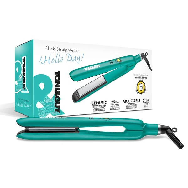 Toni & Guy Hello Day Slick Straightener جهاز تمليس ولف الشعر بالحواف المستديرة